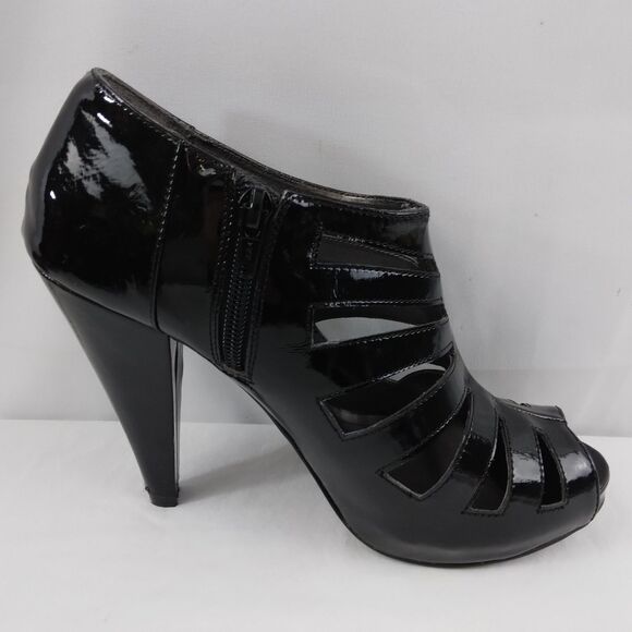 Maurice's Black Patent High-Heeled Open Toe Elegant Women's Size 9 - Picture 10 of 14